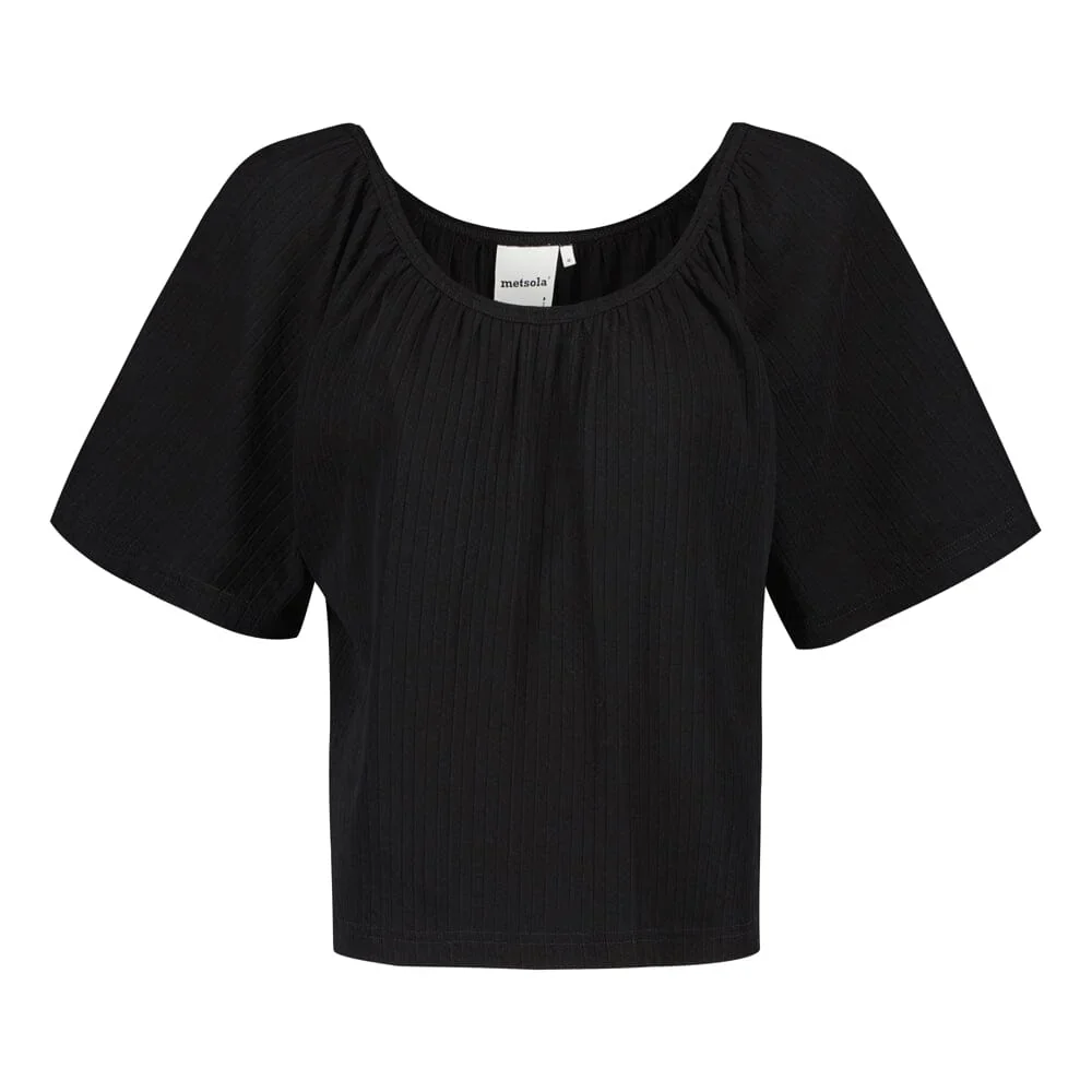 Bell Sleeve Rib Top, Licorice