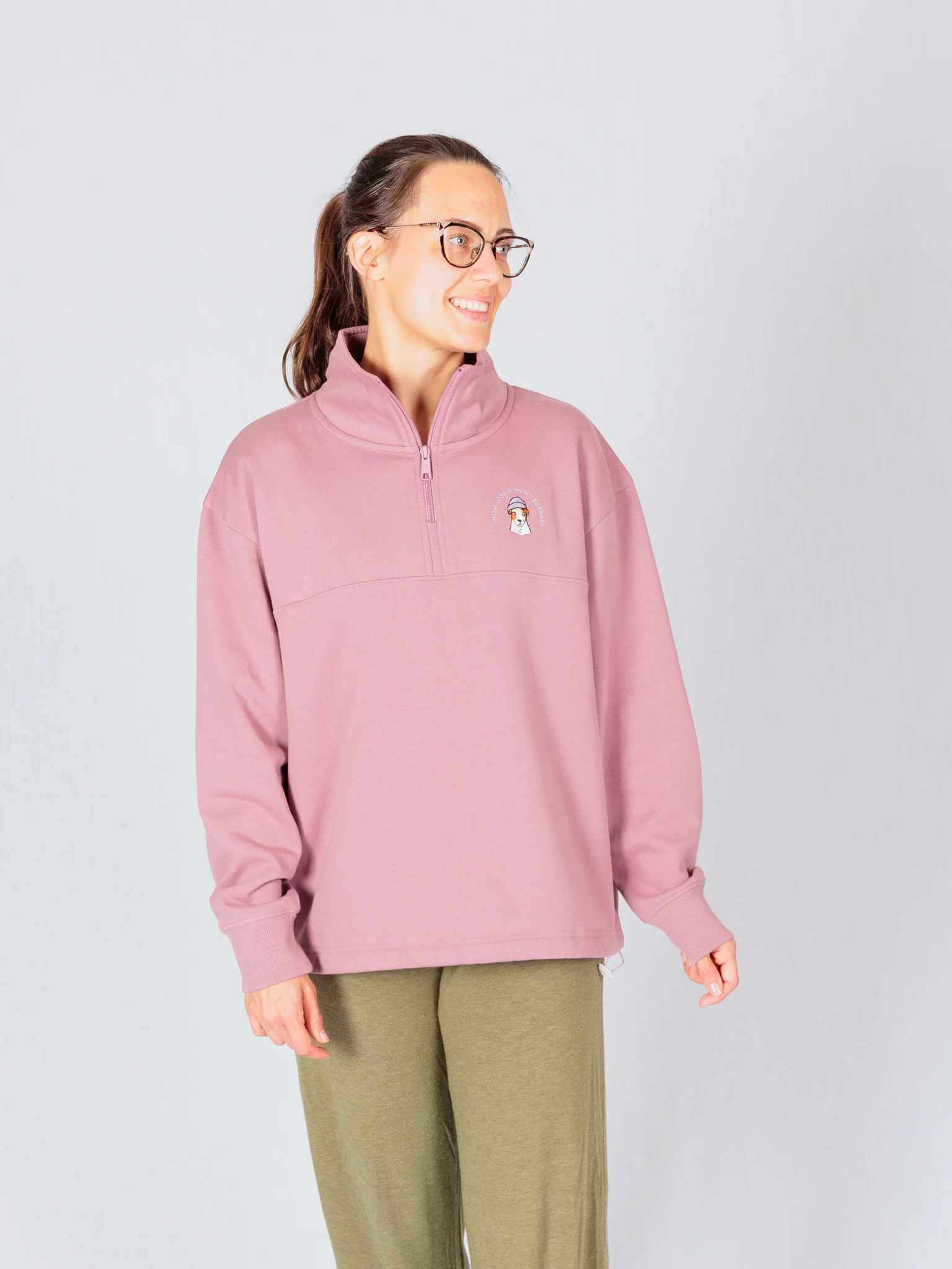 Boss Dog Half Zip, Mauve - Image 4