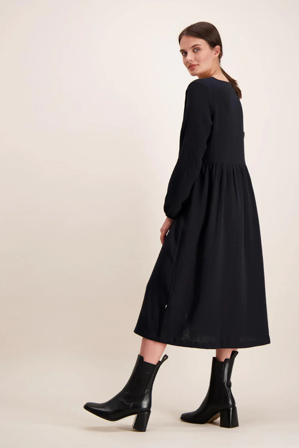 Button Dress, Black - Image 7