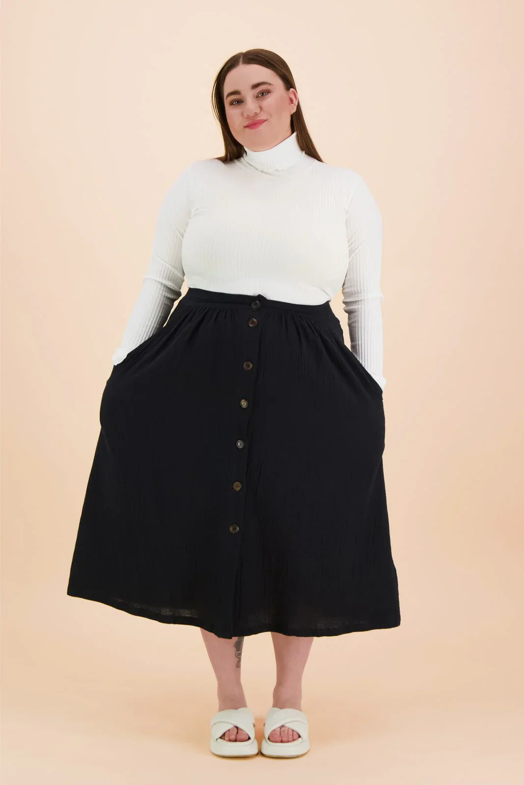Button Skirt Black - Image 3