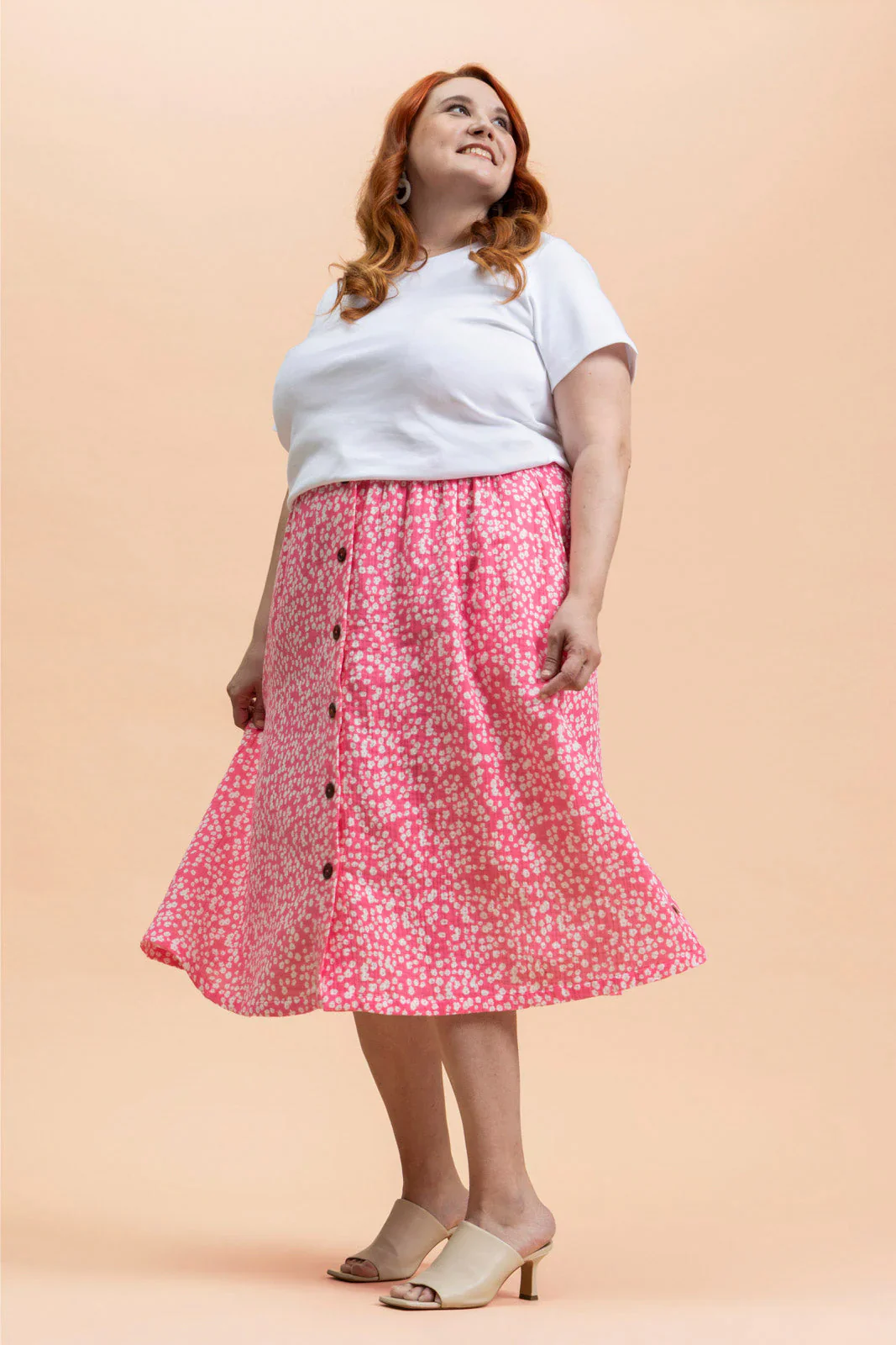 Button Skirt, Flora Pink - Image 7