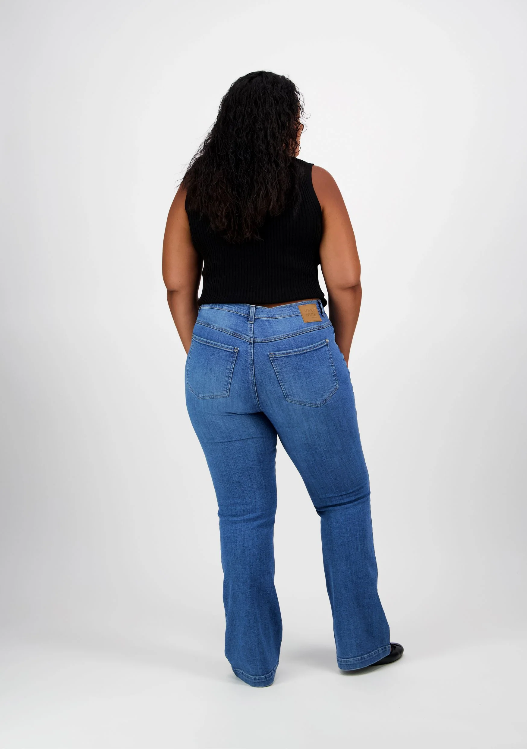 Caramel Flare Farkut, Curvy Fit Bootcut, Sininen - Image 6