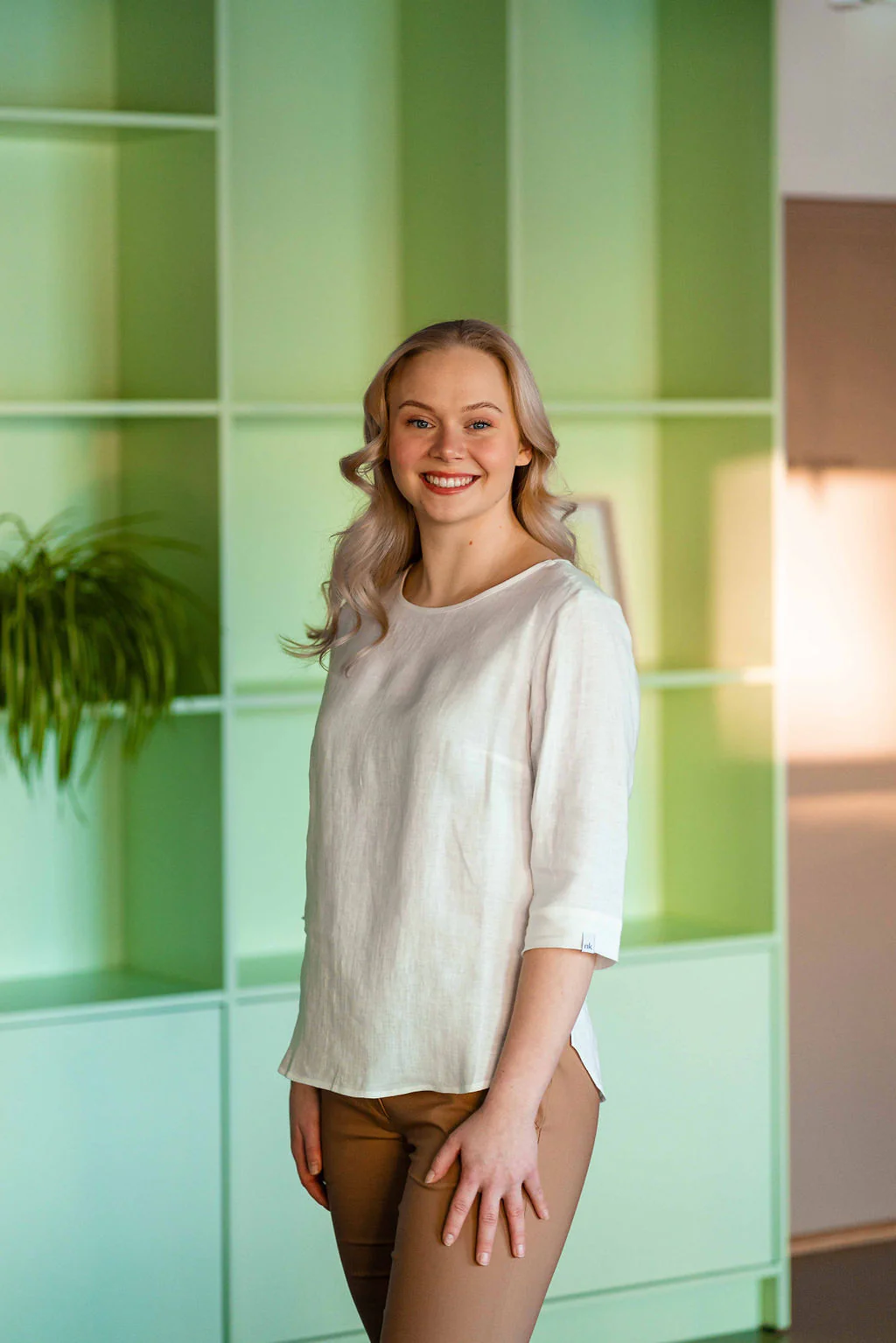 Classic Linen Blouse, Vanilla - Image 4