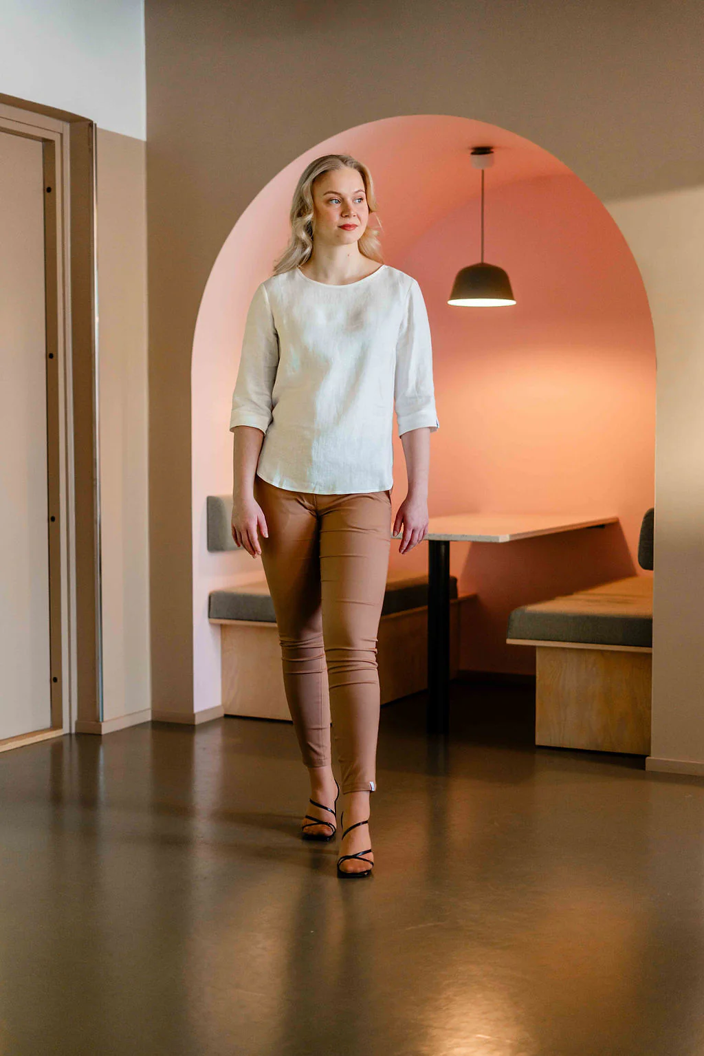 Classic Linen Blouse, Vanilla - Image 6