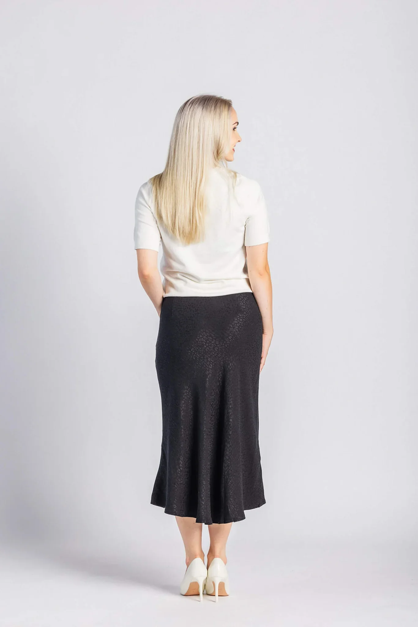 Classic Midi Skirt, Black Leo - Image 3