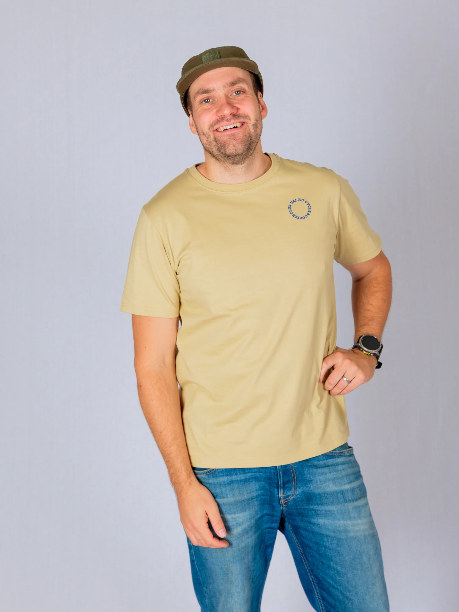 Cycle Coffee T-shirt, Khaki Sand - Image 2