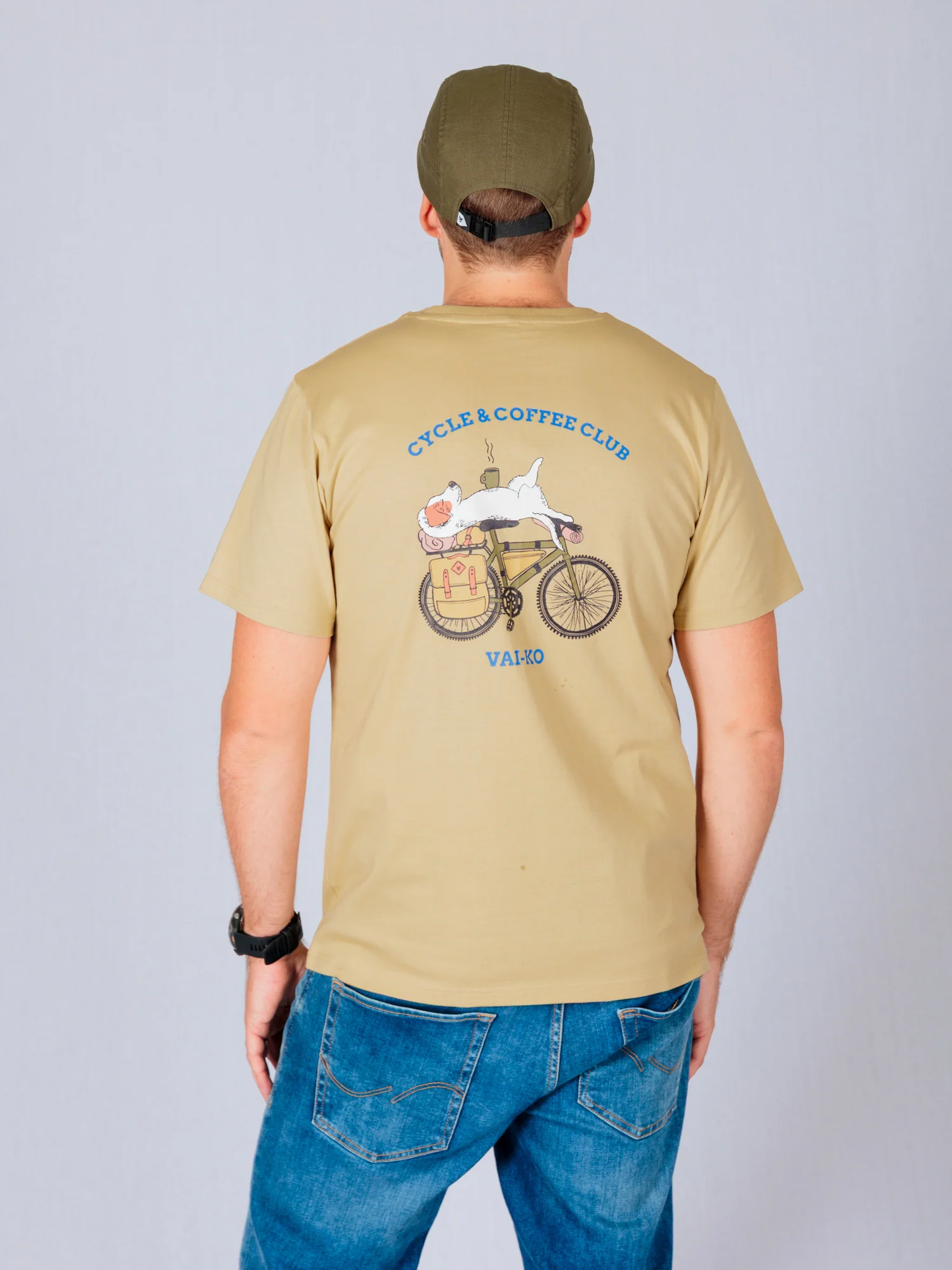 Cycle Coffee T-shirt, Khaki Sand - Image 3