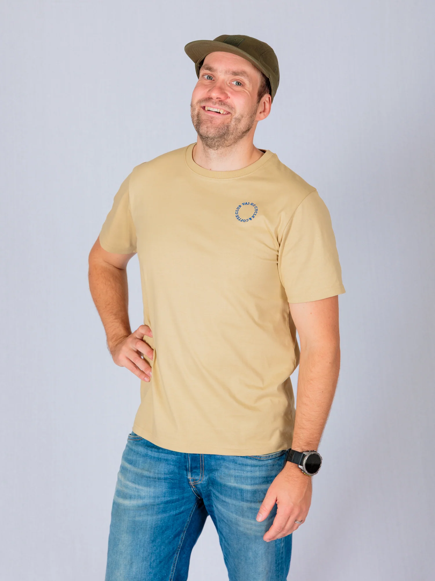 Cycle Coffee T-shirt, Khaki Sand - Image 4