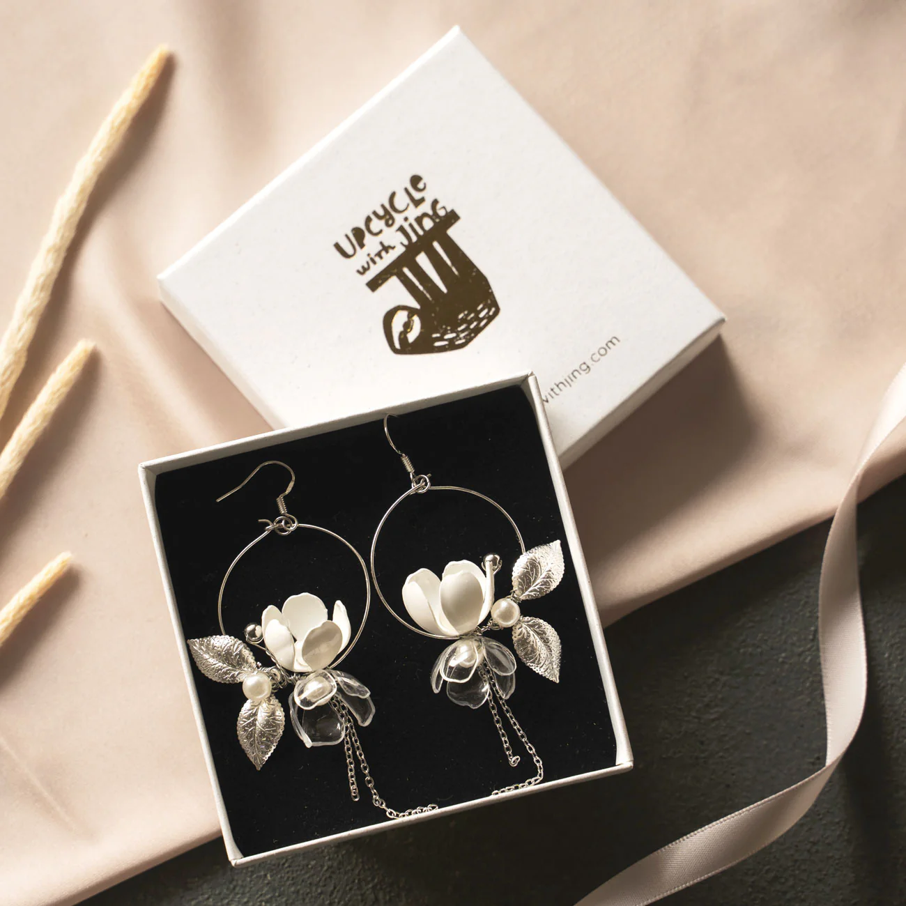 Floral Moon Earrings - Image 3