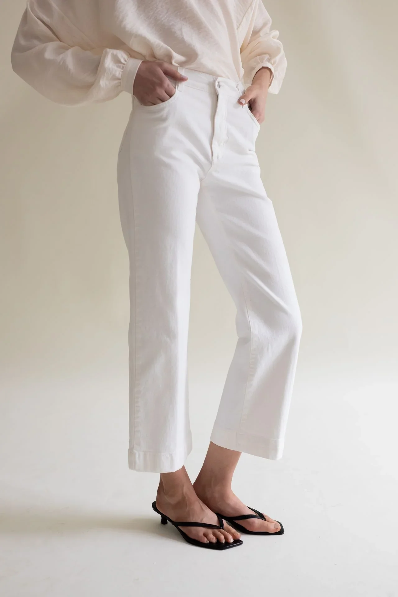Denim Wide, White