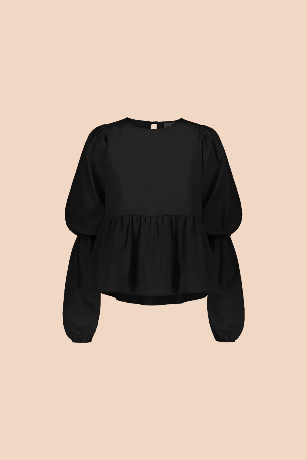 Double Puff Blouse, Black - Image 2