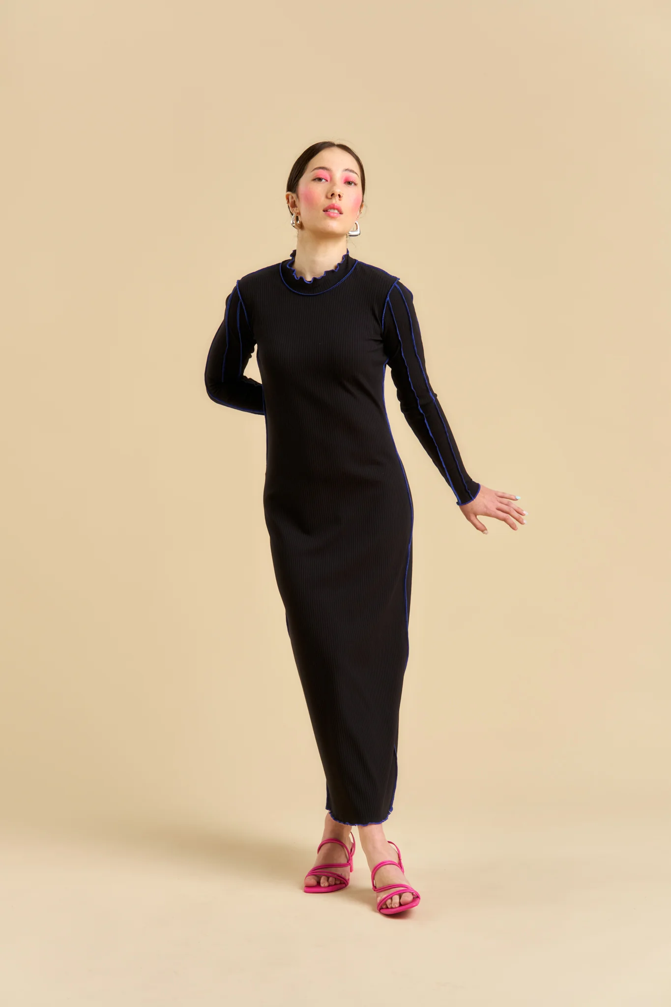Drucilla Dress, Black Rib - Image 2