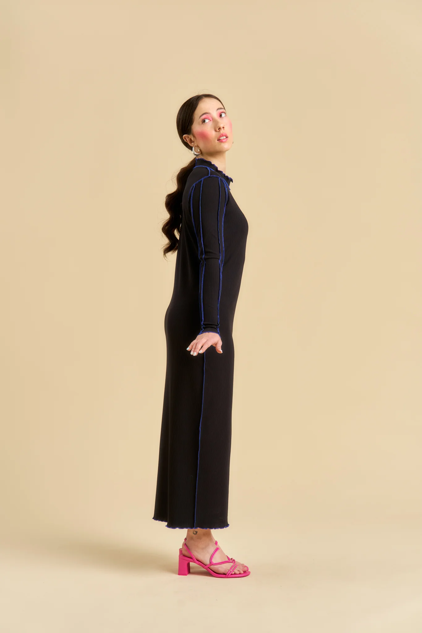 Drucilla Dress, Black Rib - Image 3