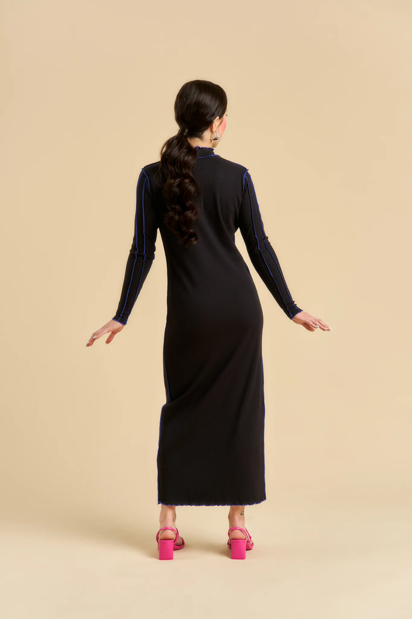 Drucilla Dress, Black Rib - Image 4