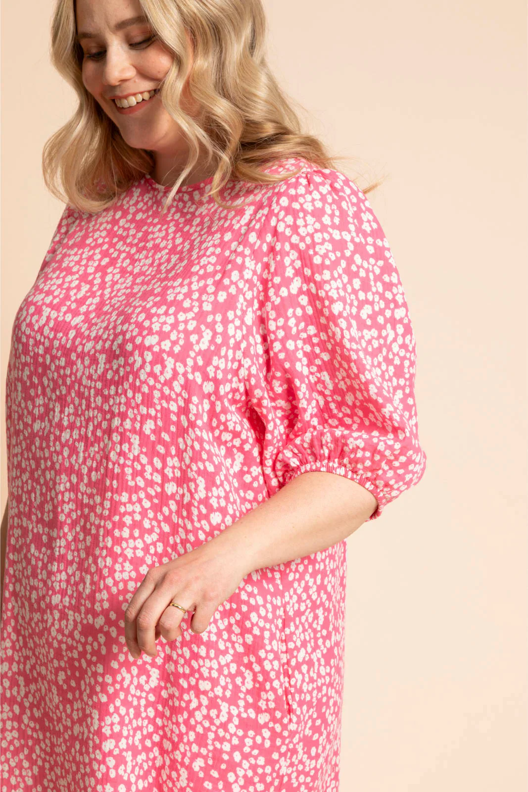Ease Dress, Flora Pink - Image 3