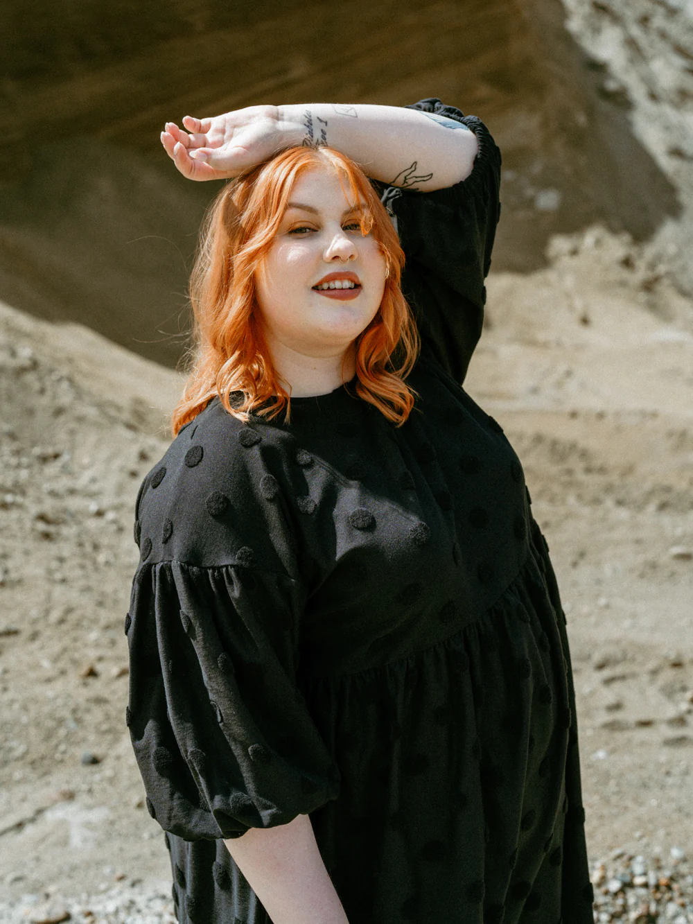 Elena Dress, Black Big Dot - Image 3