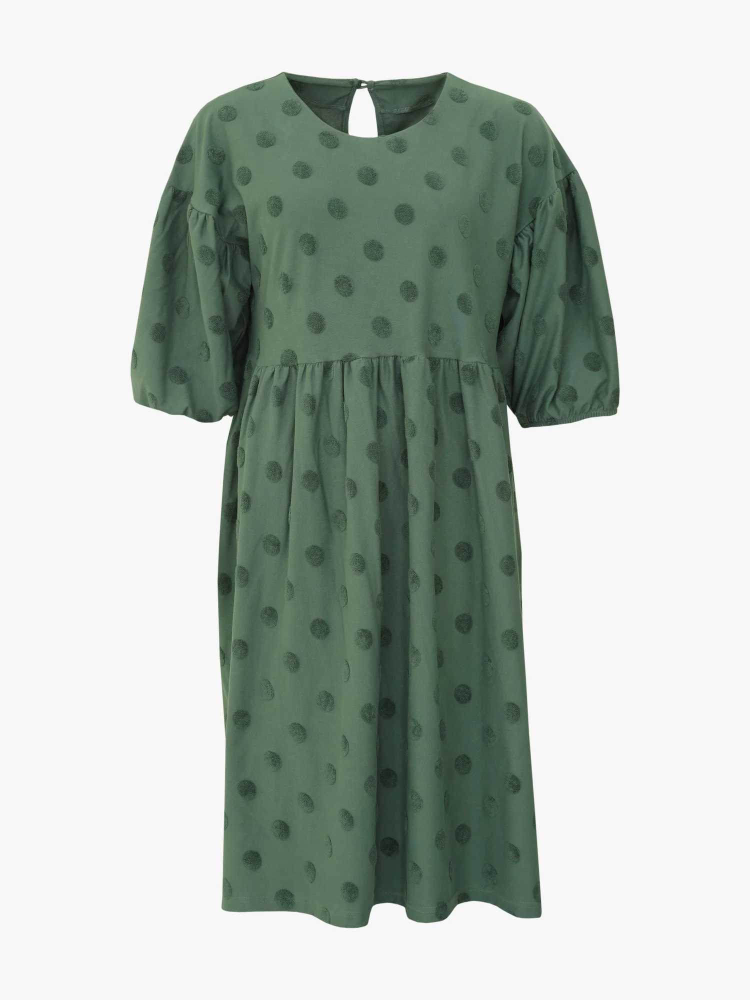 Elena Dress, Soft Green Big Dot - Image 7