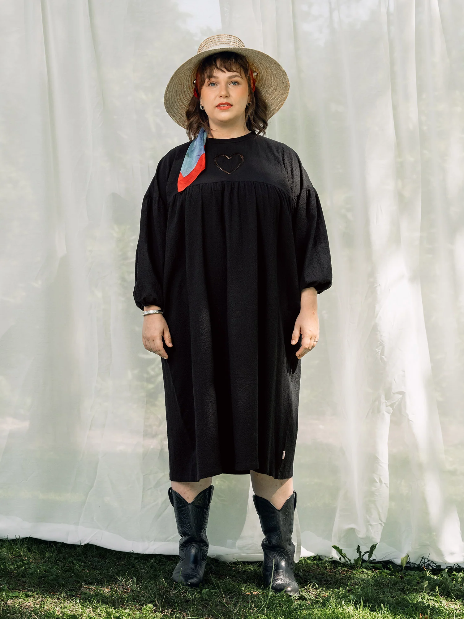 Evelyn Embroidered Dress, Black - Image 2