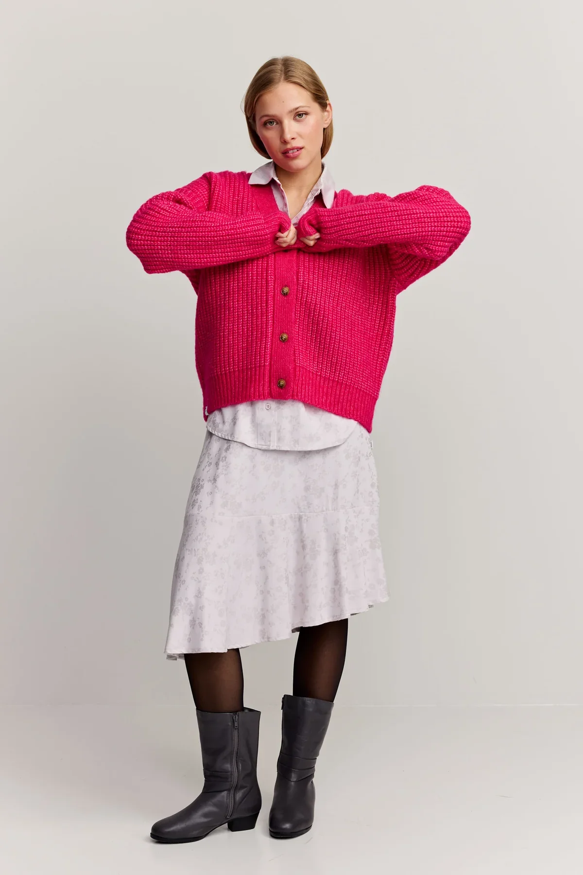 Florence Cardigan, Pink - Image 3