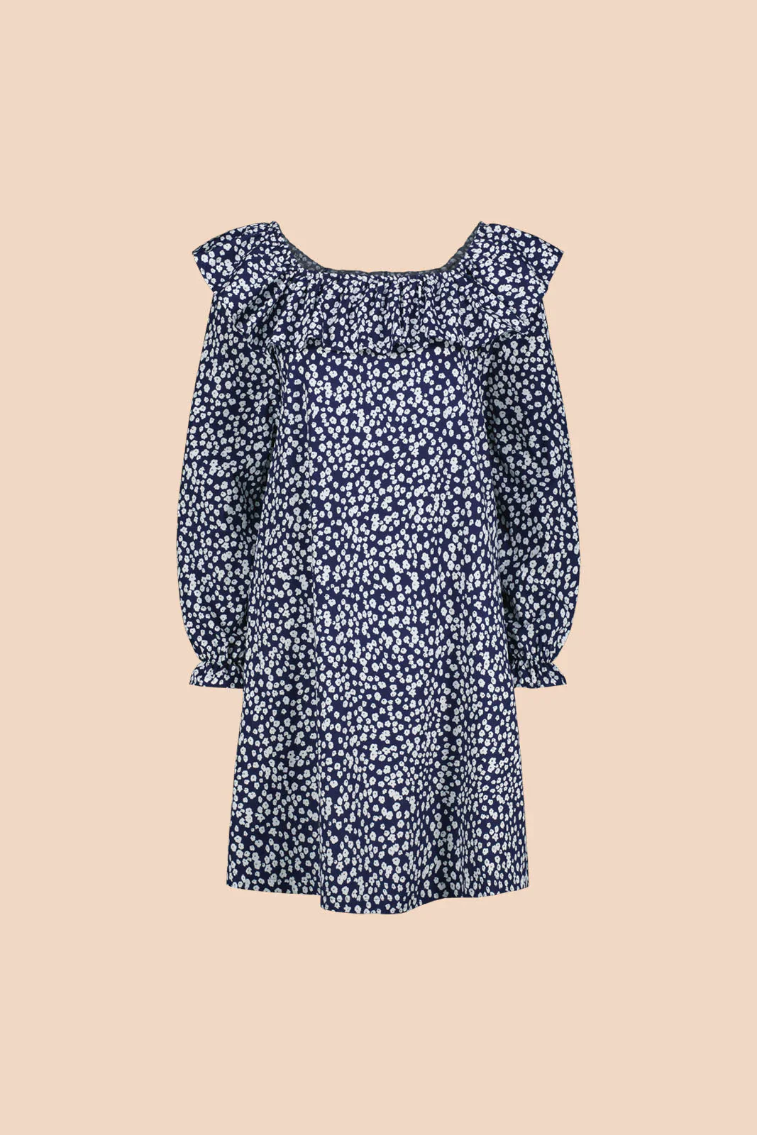 Frilly Dress, Flora Navy - Image 8