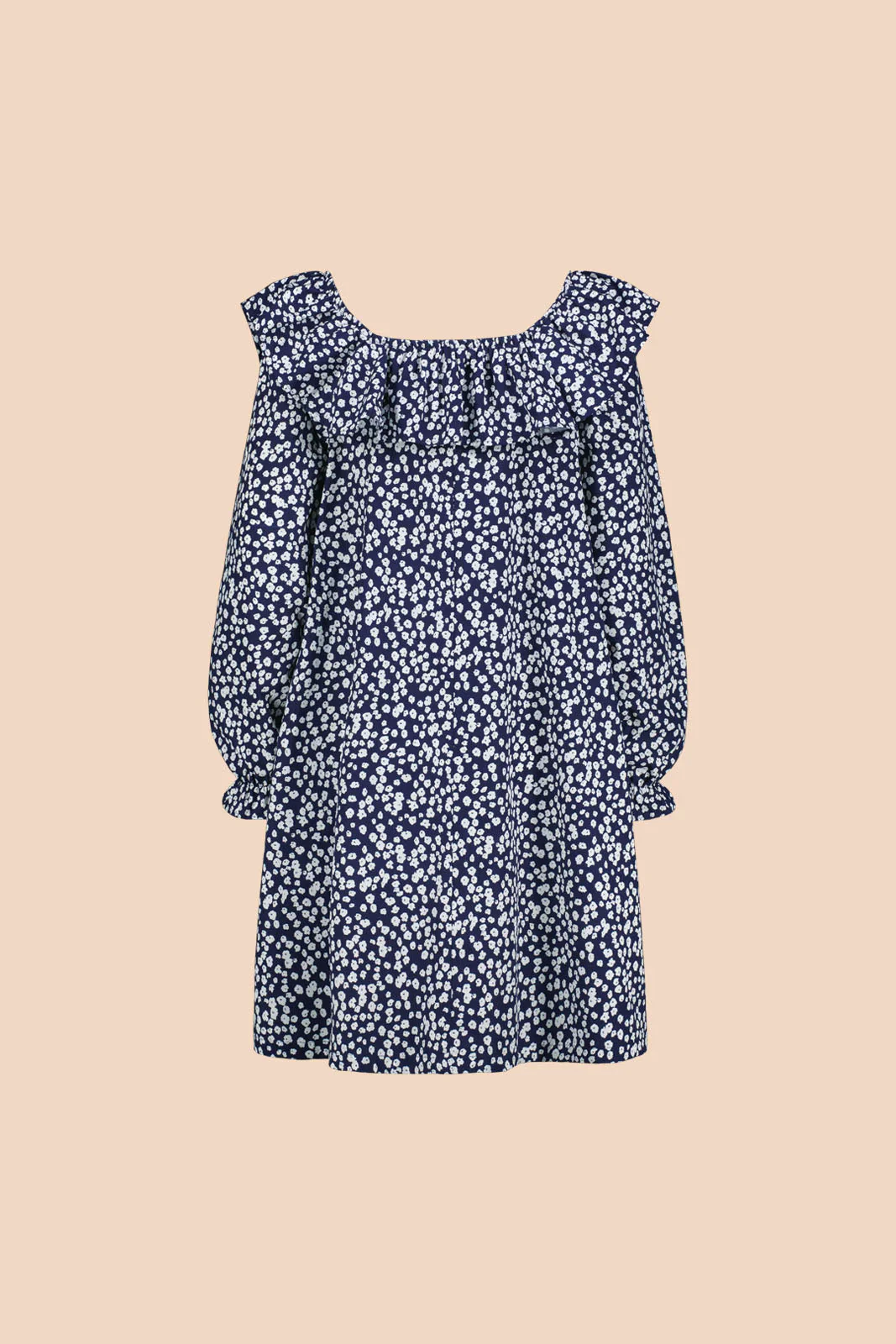 Frilly Dress, Flora Navy - Image 9