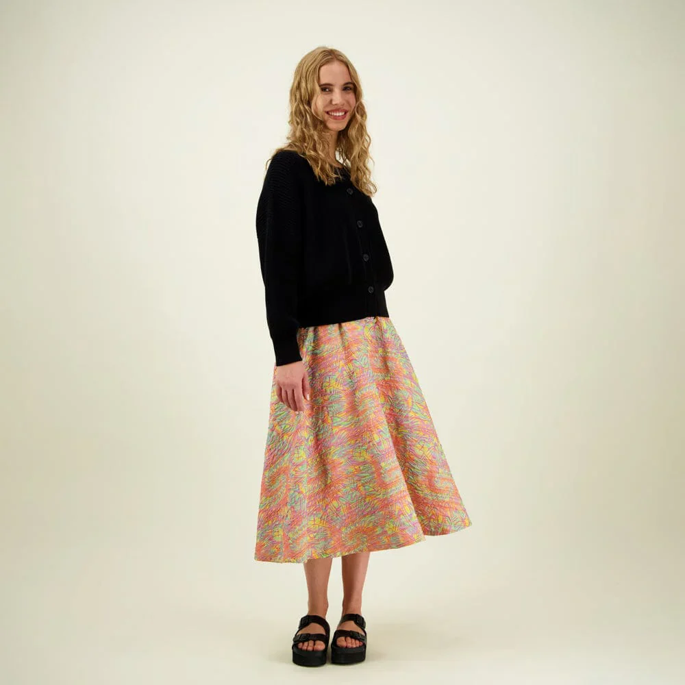 Jacquard Circle Skirt, Multicolour
