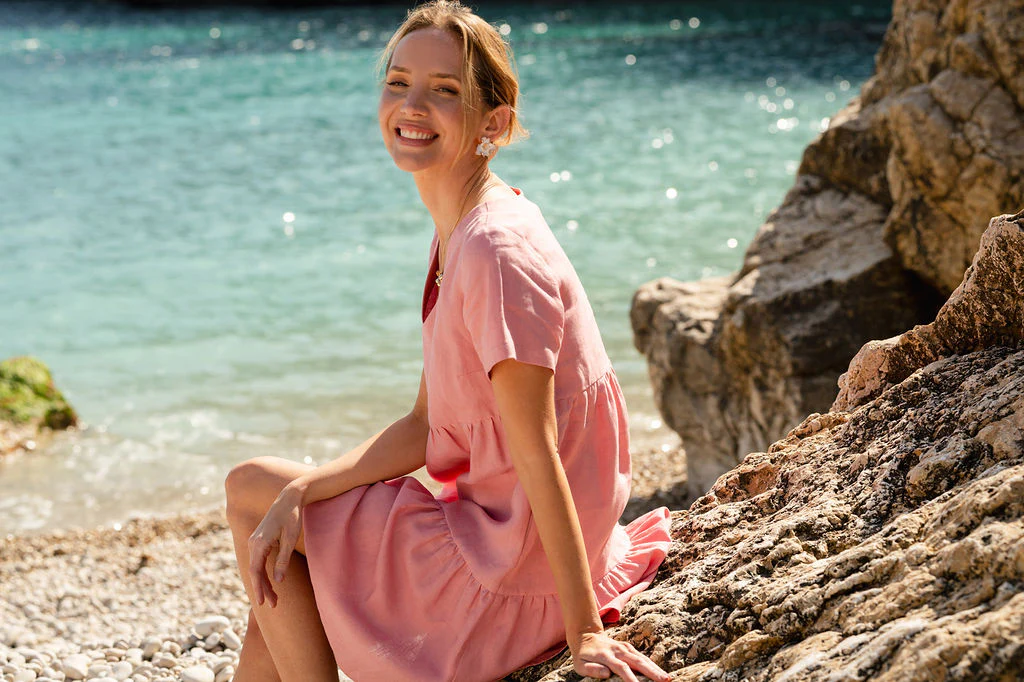 Layered Dress, Powder Pink - Image 7
