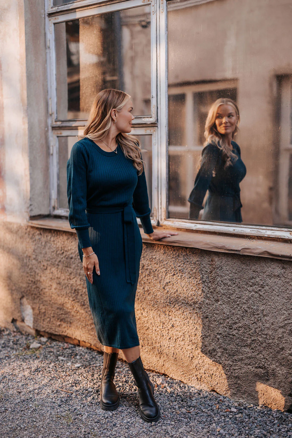Leona Dress, Teal - Image 3