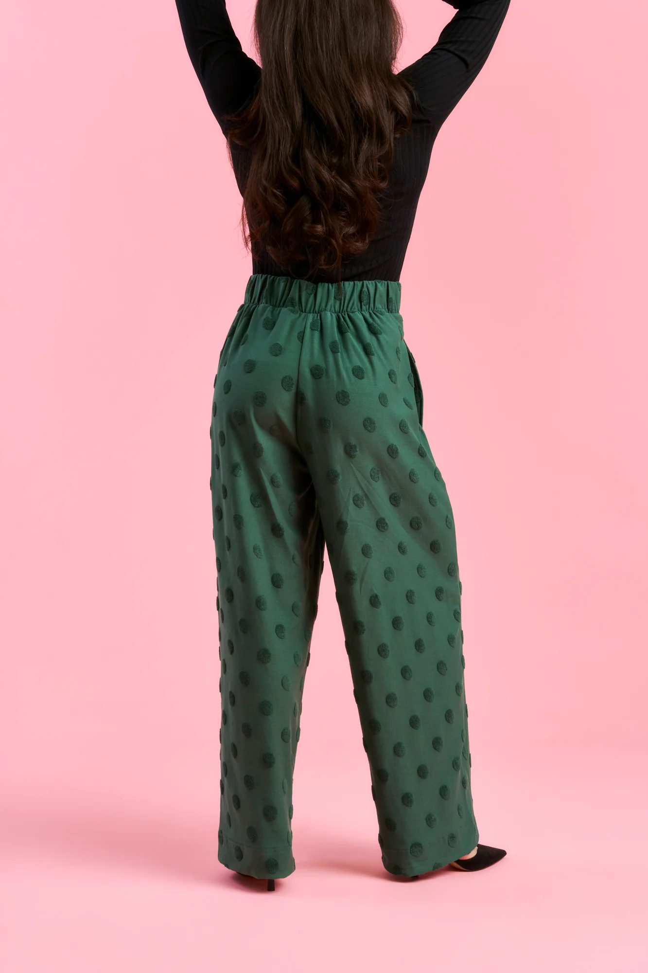 Madeline Pants, Soft Green Big Dot - Image 2