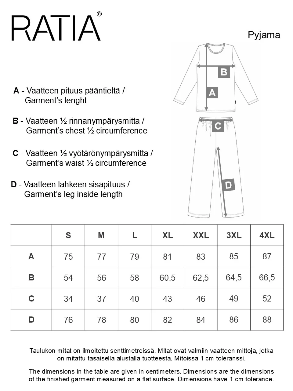 Miesten Pyjama Raita, Sininen/Viini - Image 3