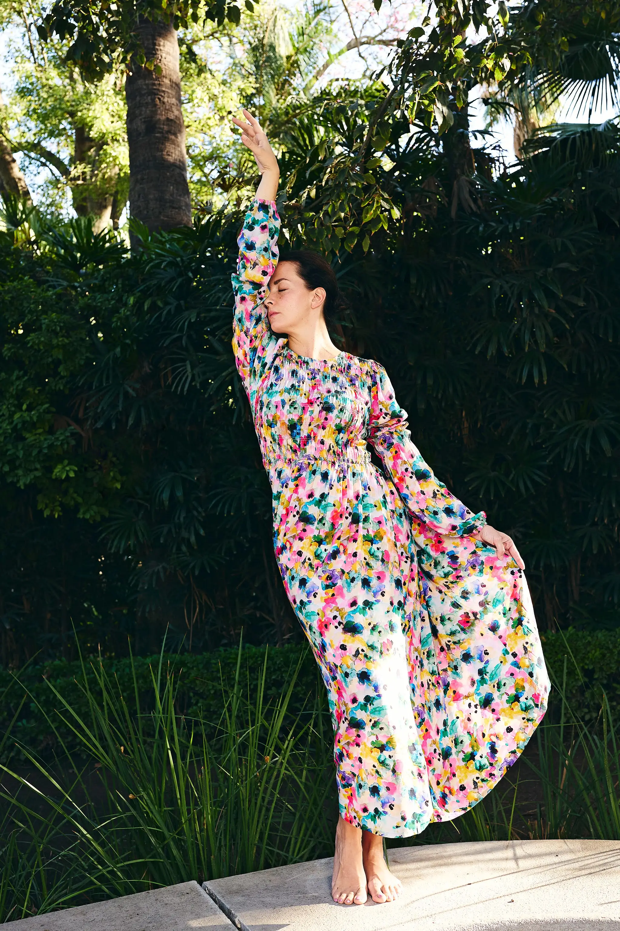 Muse Dress, Aquarelle Bloom