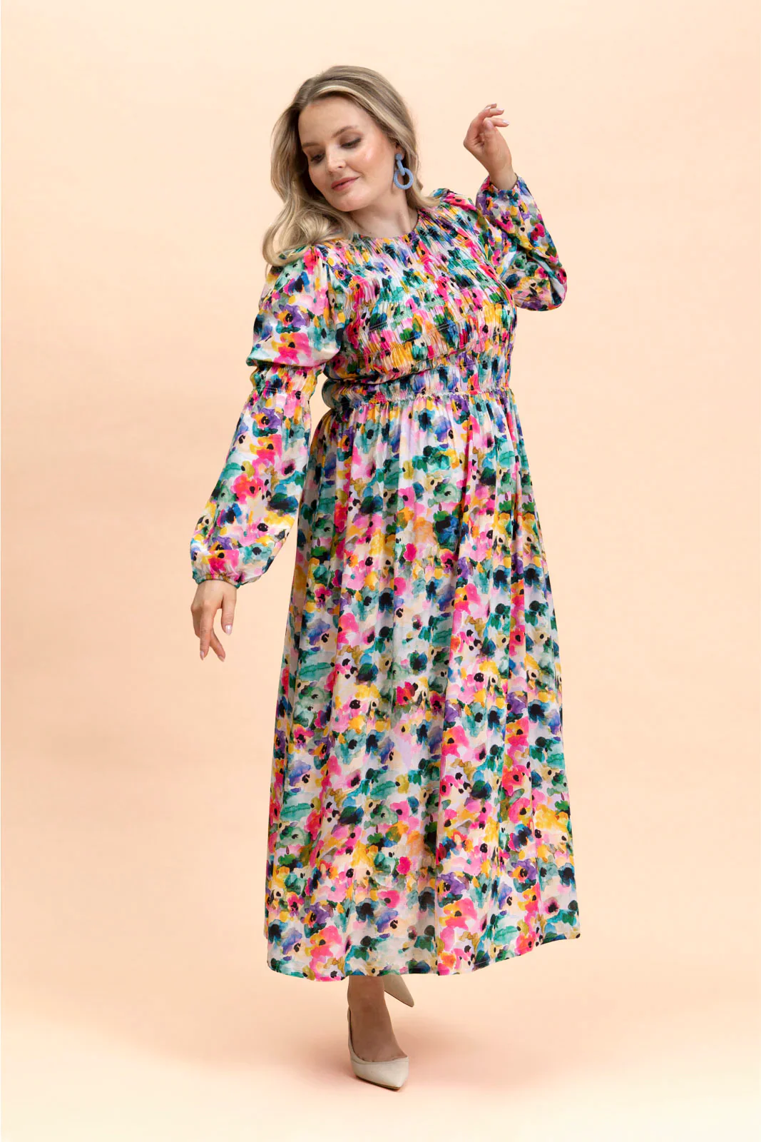 Muse Dress, Aquarelle Bloom - Image 2