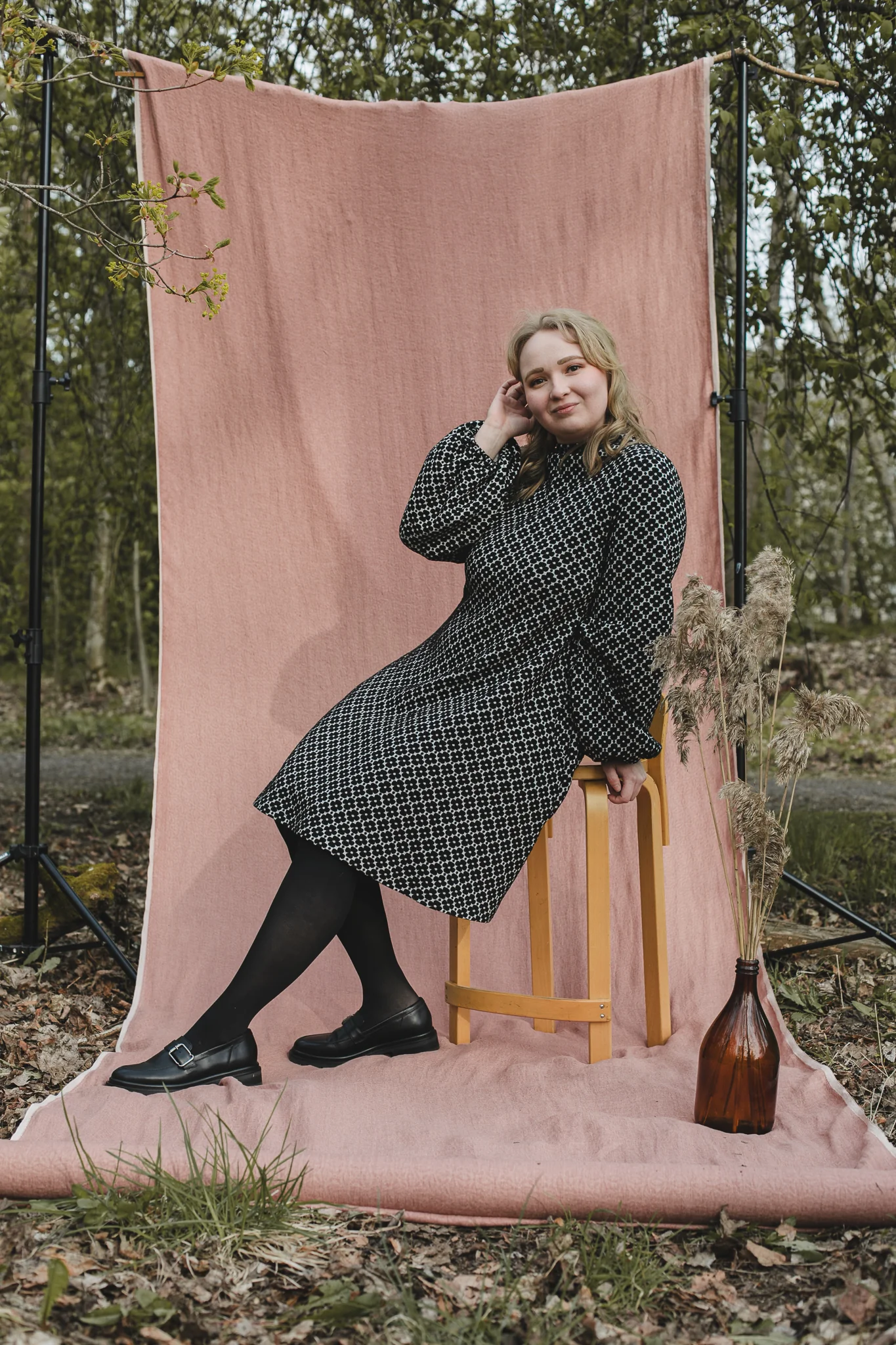 Myy Puuvillamekko, Apila Mustavalkoinen - Image 4