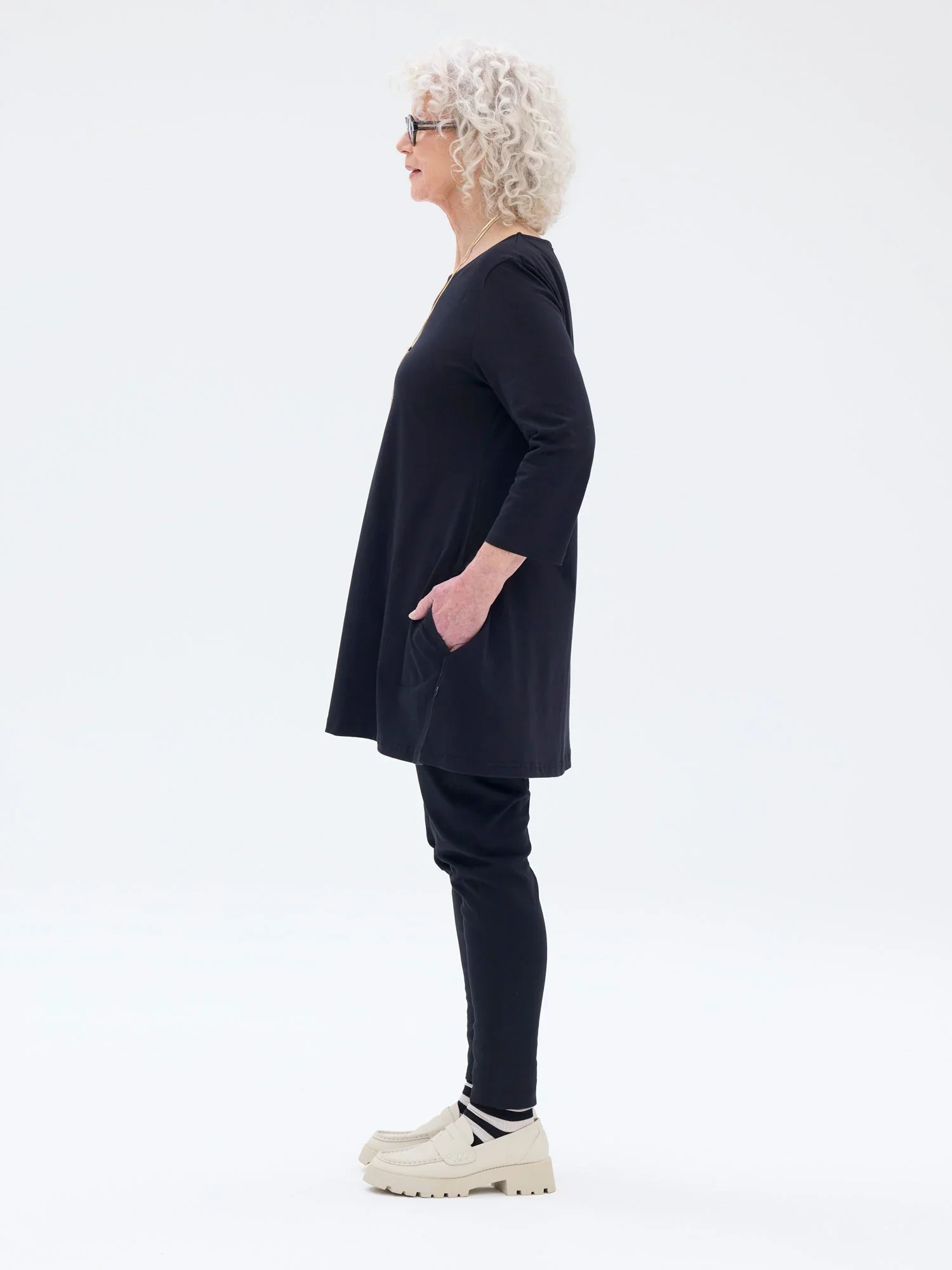 Pisara Tunika 3/4 hiha, Musta - Image 3