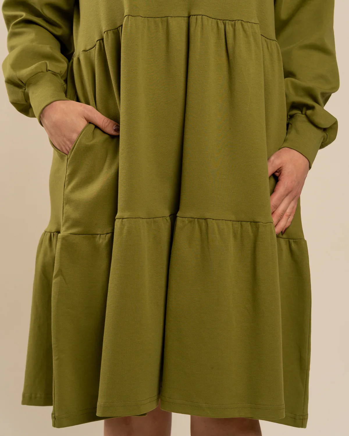 Pitkähihainen Mekko, Sammal - Image 3