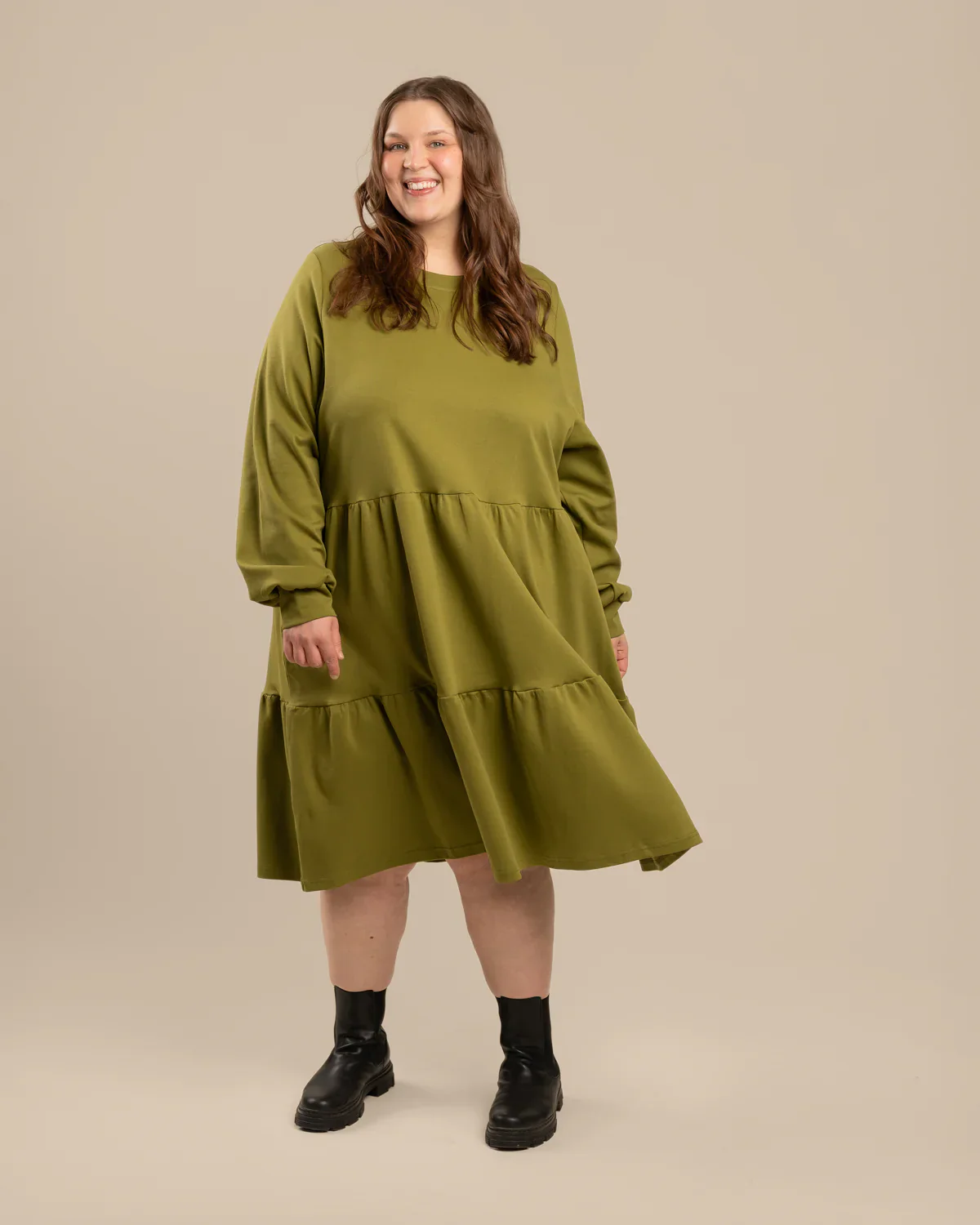 Pitkähihainen Mekko, Sammal - Image 6