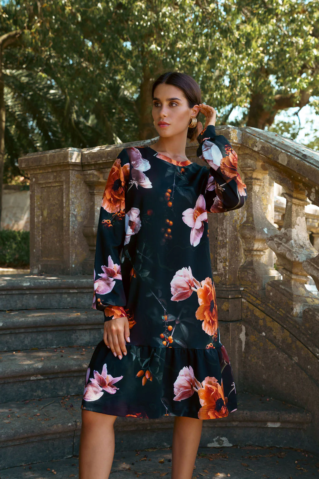 Poppy Dress, Copper Flower - Image 2