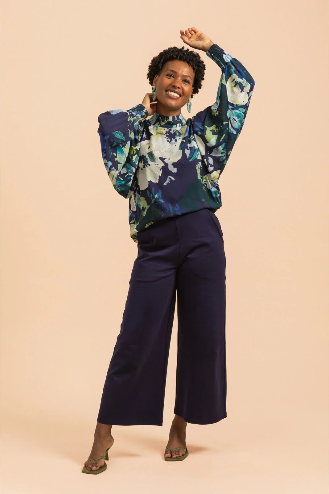 Puff Blouse, Blue Anemone - Image 3