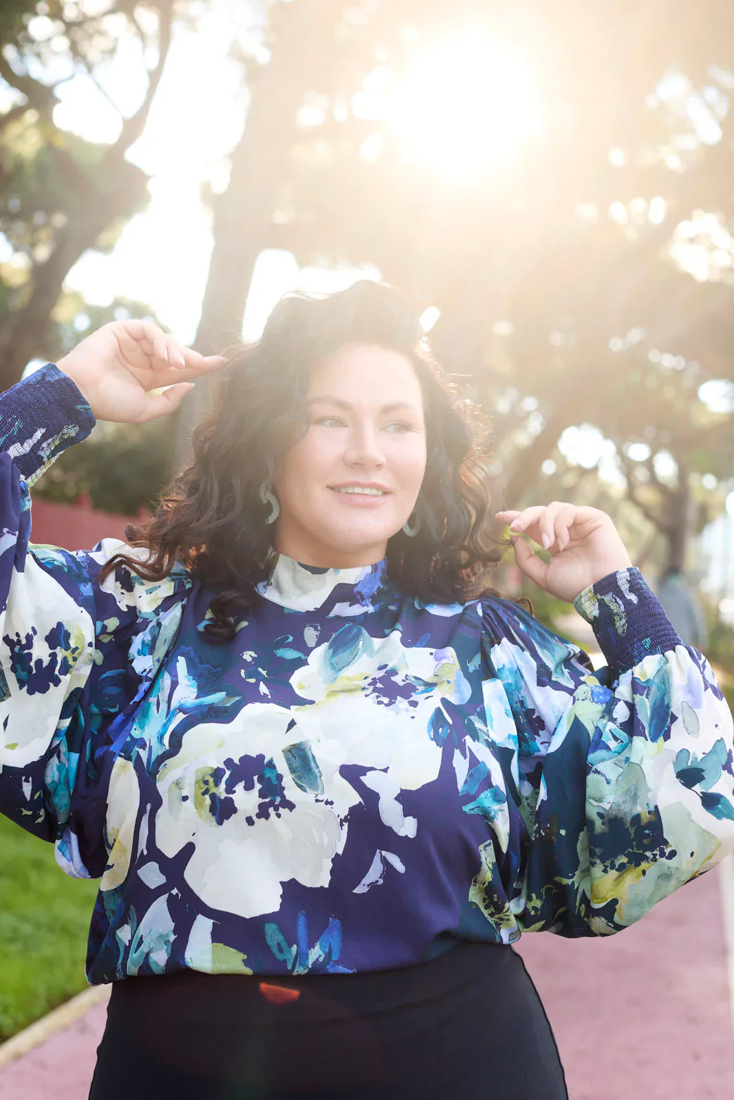 Puff Blouse, Blue Anemone - Image 6