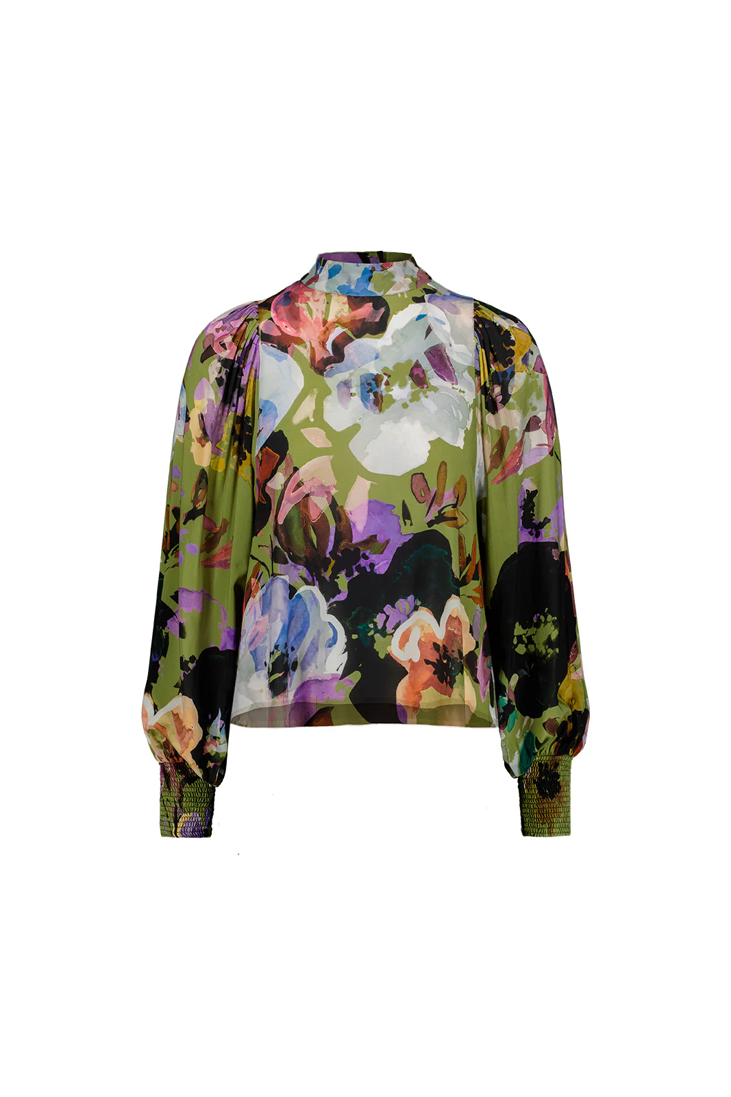 Puff Blouse, Olive Anemone - Image 7
