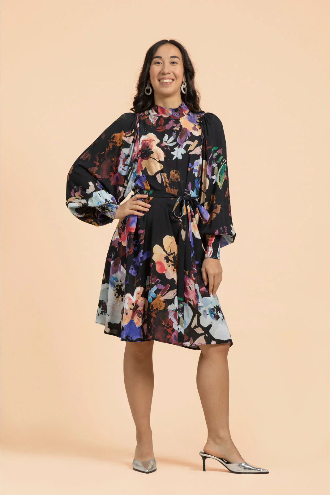 Puff Dress, Black Anemone