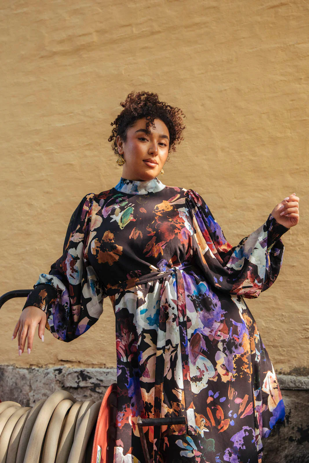 Puff Dress, Black Anemone - Image 2