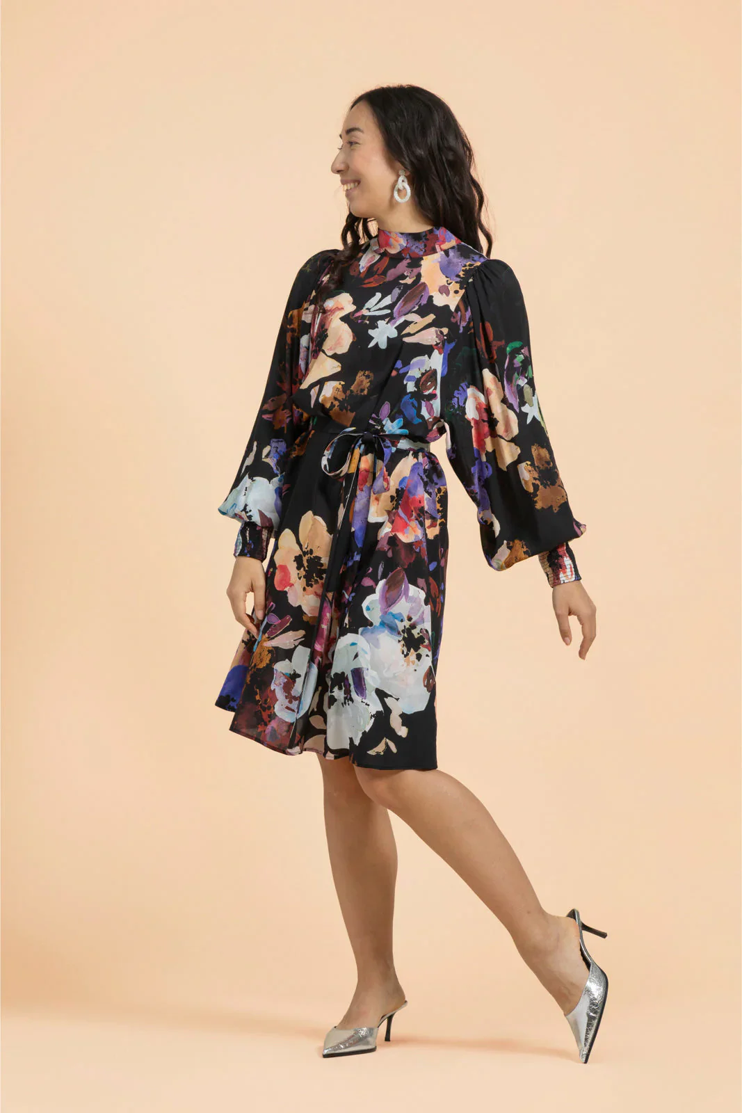 Puff Dress, Black Anemone - Image 5