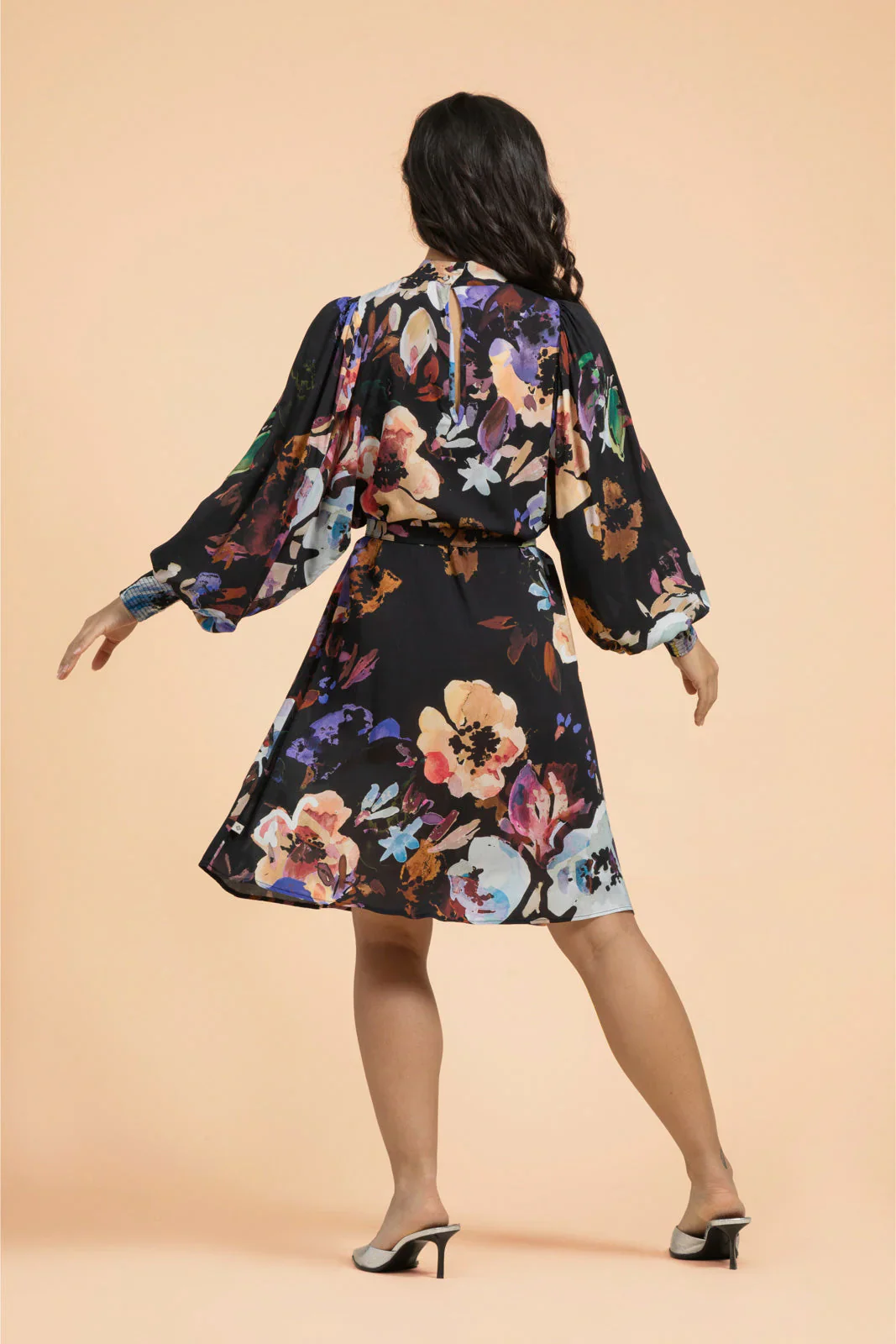 Puff Dress, Black Anemone - Image 6