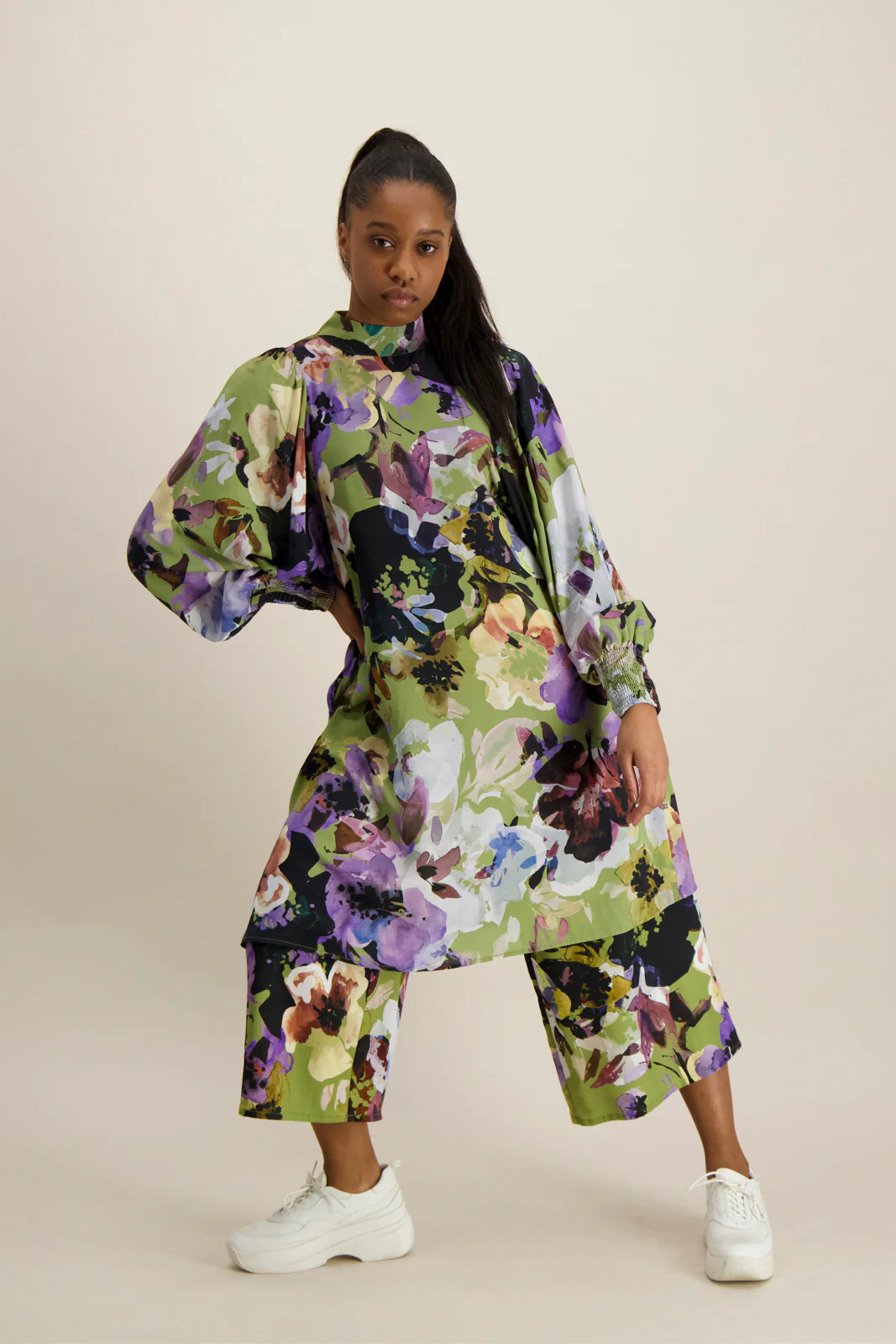 Puff Dress, Olive Anemone - Image 6