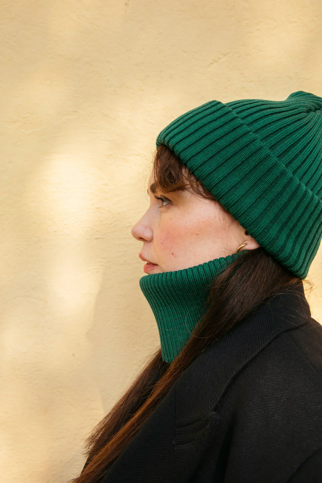 Rib Neck Warmer, Dark Green - Image 4