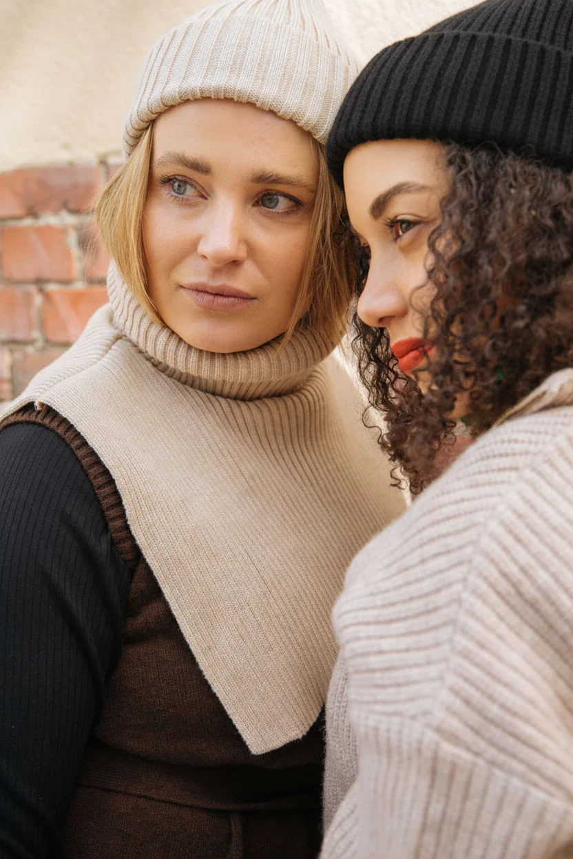 Rib Neck Warmer, Light Sand - Image 5