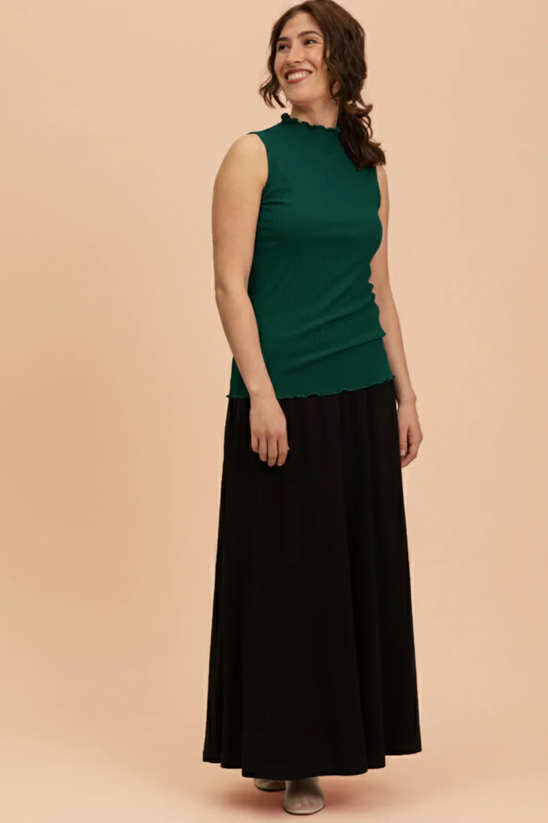Rib Top, Dark Green - Image 2