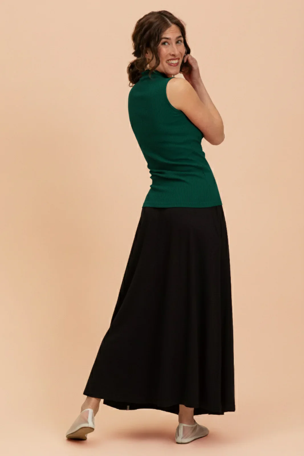 Rib Top, Dark Green - Image 3