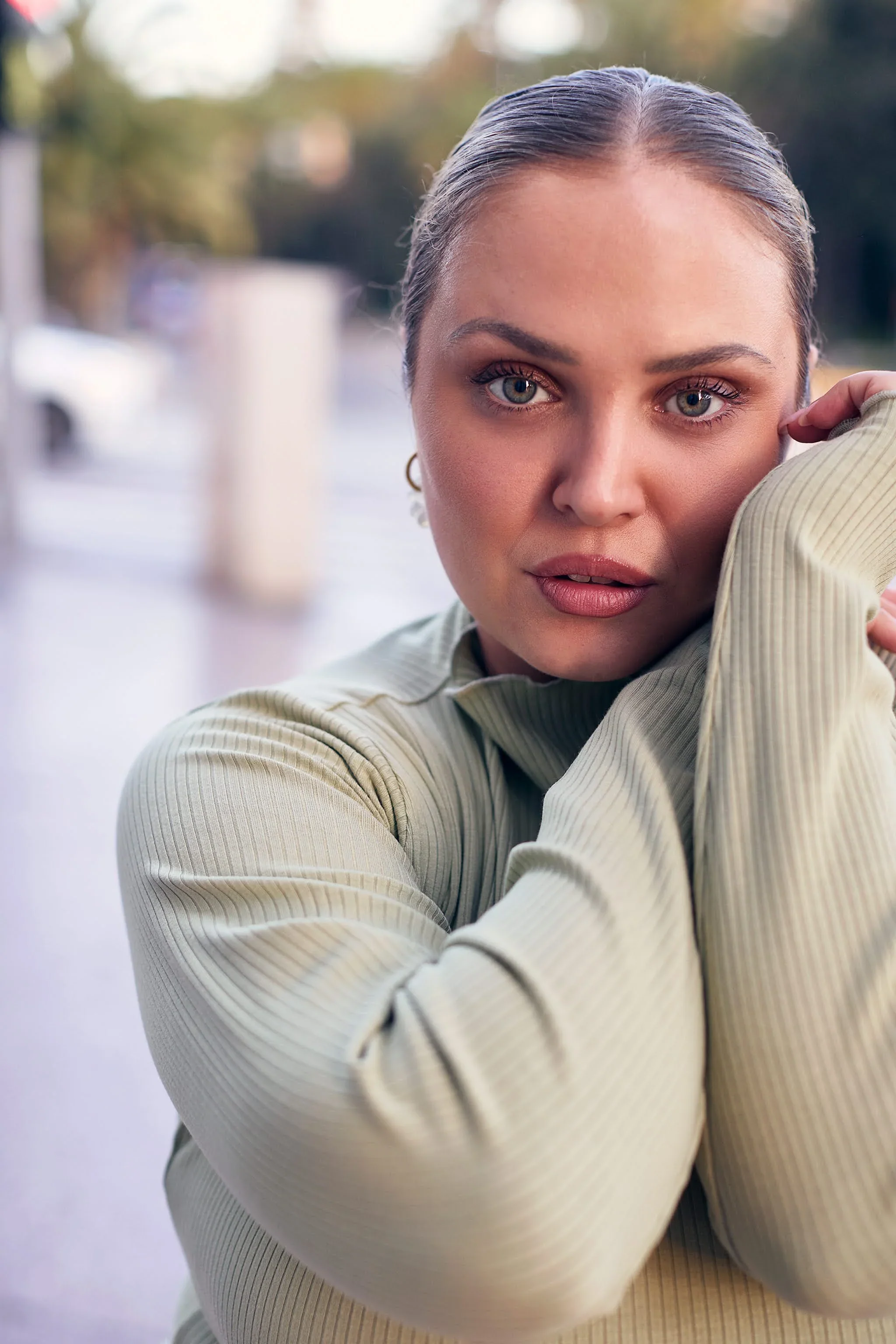 Rib Turtleneck, Light Khaki - Image 5
